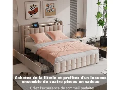 Conjunto de cama de 3 peças, fronha*2 (80 x 80), lençol com elástico (160 x 200) + capa de edredom (155 x 220), branco + rosa, poliéster