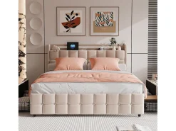 Conjunto de cama de 3 peças, fronha*2 (80 x 80), lençol com elástico (160 x 200) + capa de edredom (155 x 220), branco + rosa, poliéster