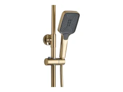 Conjunto De Chuveiro Cromado Rea Helix Brush Gold