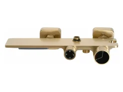 Conjunto De Chuveiro Cromado Rea Helix Brush Gold