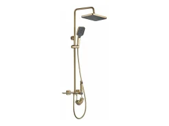 Conjunto De Chuveiro Cromado Rea Helix Brush Gold