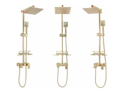 Conjunto De Chuveiro Cromado Rea Jack Brush Gold