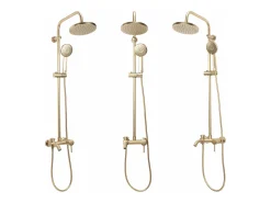 Conjunto De Chuveiro Cromado Rea Luis Brush Gold