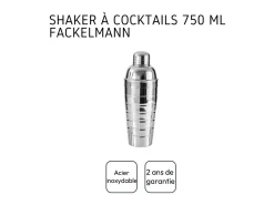 Conjunto de cocktail Fackelmann inox 750 ml com doseador dupla face 2/4 cl e 3 colheres-canudos 18 cm