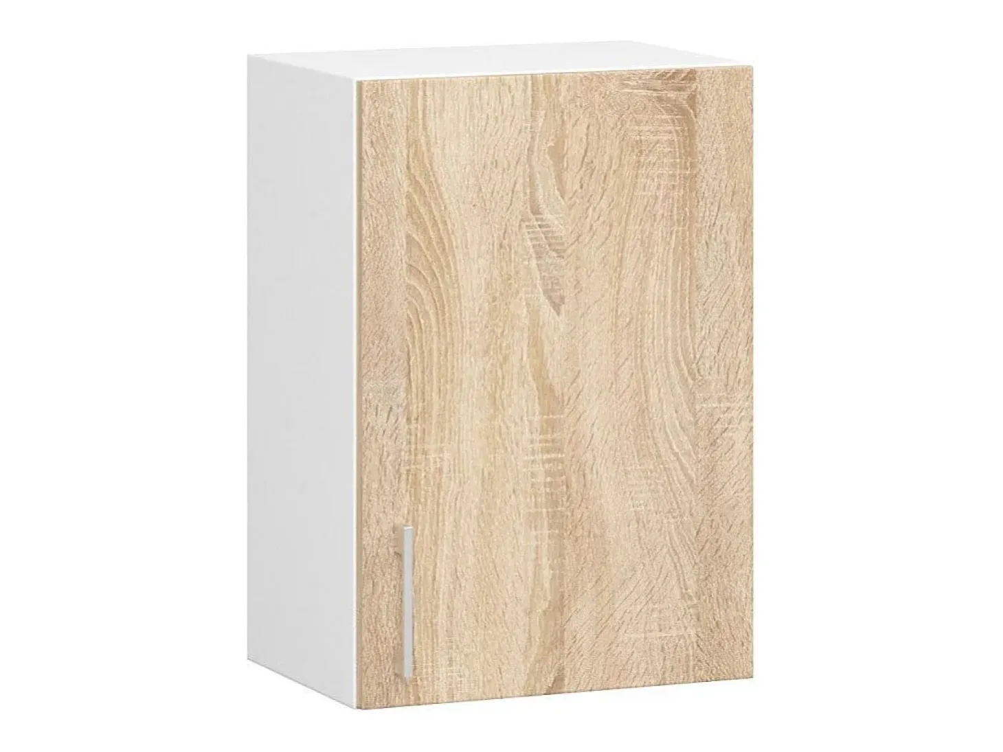Conjunto de Cozinha com Vitrine Lima 2.4M - Branco / Carvalho Sonoma