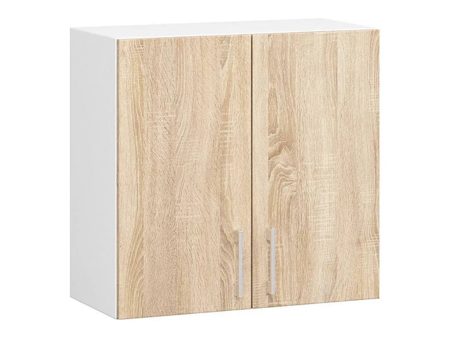 Conjunto de Cozinha com Vitrine Lima 2.4M - Branco / Carvalho Sonoma
