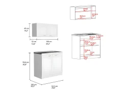 Conjunto de cozinha Zurich, com armário inferior e superior