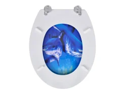 Conjunto de dois assentos sanitários com tampas em MDF design de golfinho 02_0002949