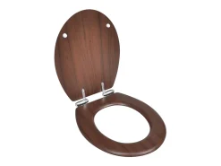 Conjunto de dois assentos sanitários com tampas em MDF marrom 02_0002943
