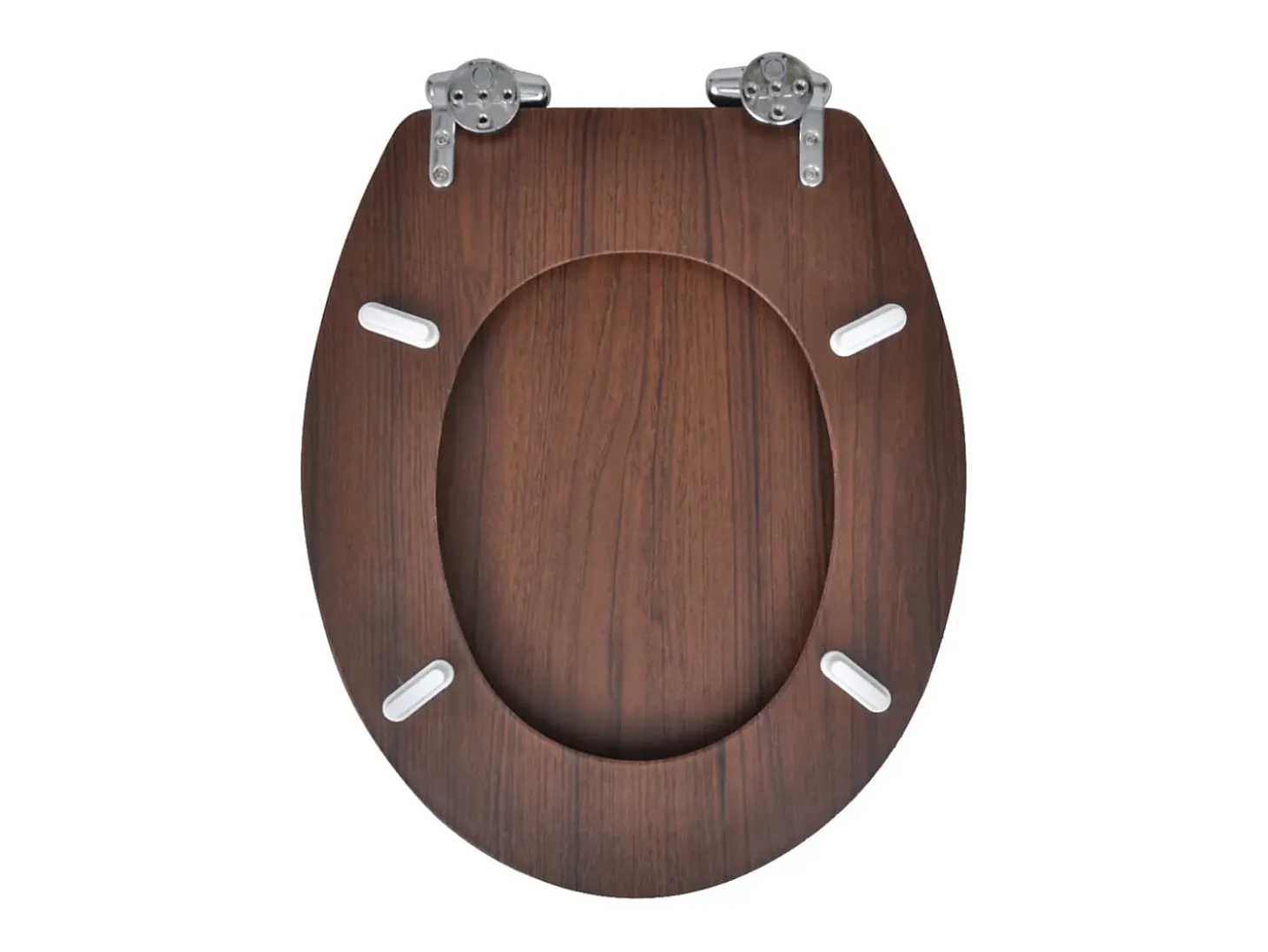 Conjunto de dois assentos sanitários com tampas em MDF marrom 02_0002943