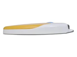 Conjunto de dois assentos e tampas de vaso sanitário plástico branco e amarelo 02_0002959