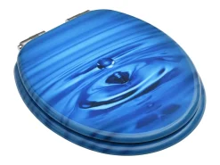 Conjunto de dois assentos sanitários com tampas de fechamento suave em MDF com design de gota d'água 02_0002980