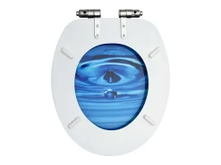 Conjunto de dois assentos sanitários com tampas de fechamento suave em MDF com design de gota d'água 02_0002980