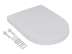 Conjunto de dois assentos sanitários com tampas de plástico branco 02_0002956