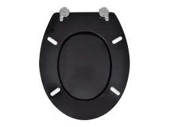 Conjunto de dois assentos sanitários com tampas MDF Preto 02_0002945
