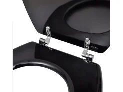 Conjunto de dois assentos sanitários com tampas MDF Preto 02_0002945
