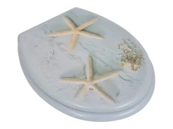 Conjunto de dois assentos sanitários com tampas em MDF design Estrela-do-mar 02_0002948
