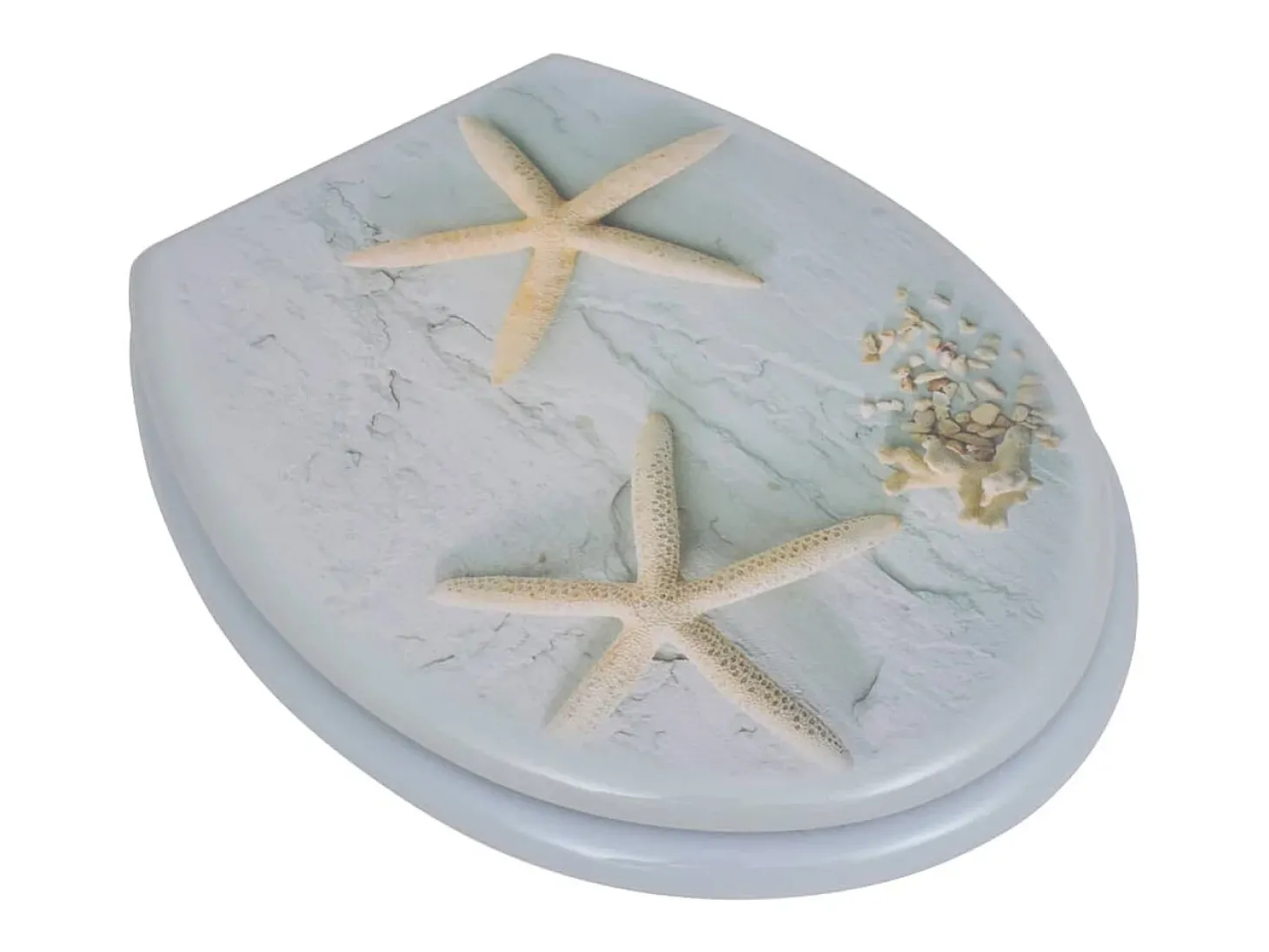 Conjunto de dois assentos sanitários com tampas em MDF design Estrela-do-mar 02_0002948
