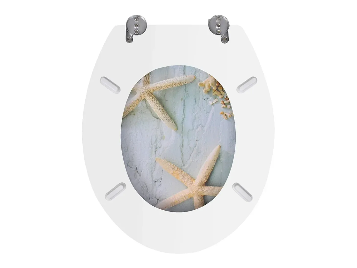Conjunto de dois assentos sanitários com tampas em MDF design Estrela-do-mar 02_0002948