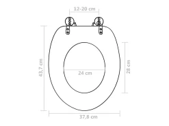 Conjunto de dois assentos sanitários com tampas em MDF design Estrela-do-mar 02_0002948