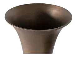 Conjunto de dois vasos em alumínio com acabamento em bronze