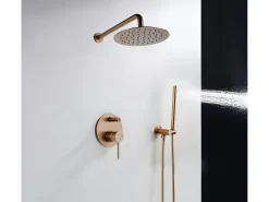 Conjunto De Duche Embutido Rea Lungo Rose Gold