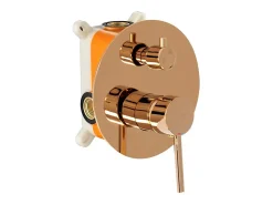 Conjunto De Duche Embutido Rea Lungo Rose Gold