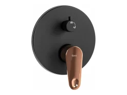 Conjunto De Duche Embutido Rea Mild Black/Rose Gold