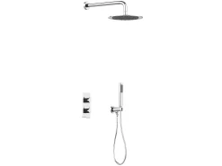 Conjunto de duche encastrável com torneira misturadora termostática níquel escovado TIMAVO