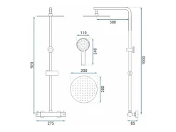 Conjunto De Duche Rea Bliss Thermostat Black