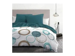 Conjunto de edredom Audace em microfibra - Azul Pato - 240 x 260 cm + 2 fronhas 63 x 63 cm
