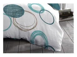 Conjunto de edredom Audace em microfibra - Azul Pato - 240 x 260 cm + 2 fronhas 63 x 63 cm