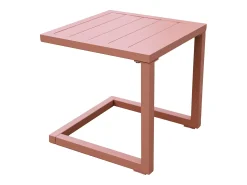 Conjunto de espreguiçadeira e mesa de apoio BARBADOS em textilene terracota - alumínio terracota