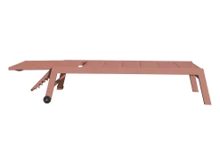 Conjunto de espreguiçadeira e mesa de apoio BARBADOS em textilene terracota - alumínio terracota