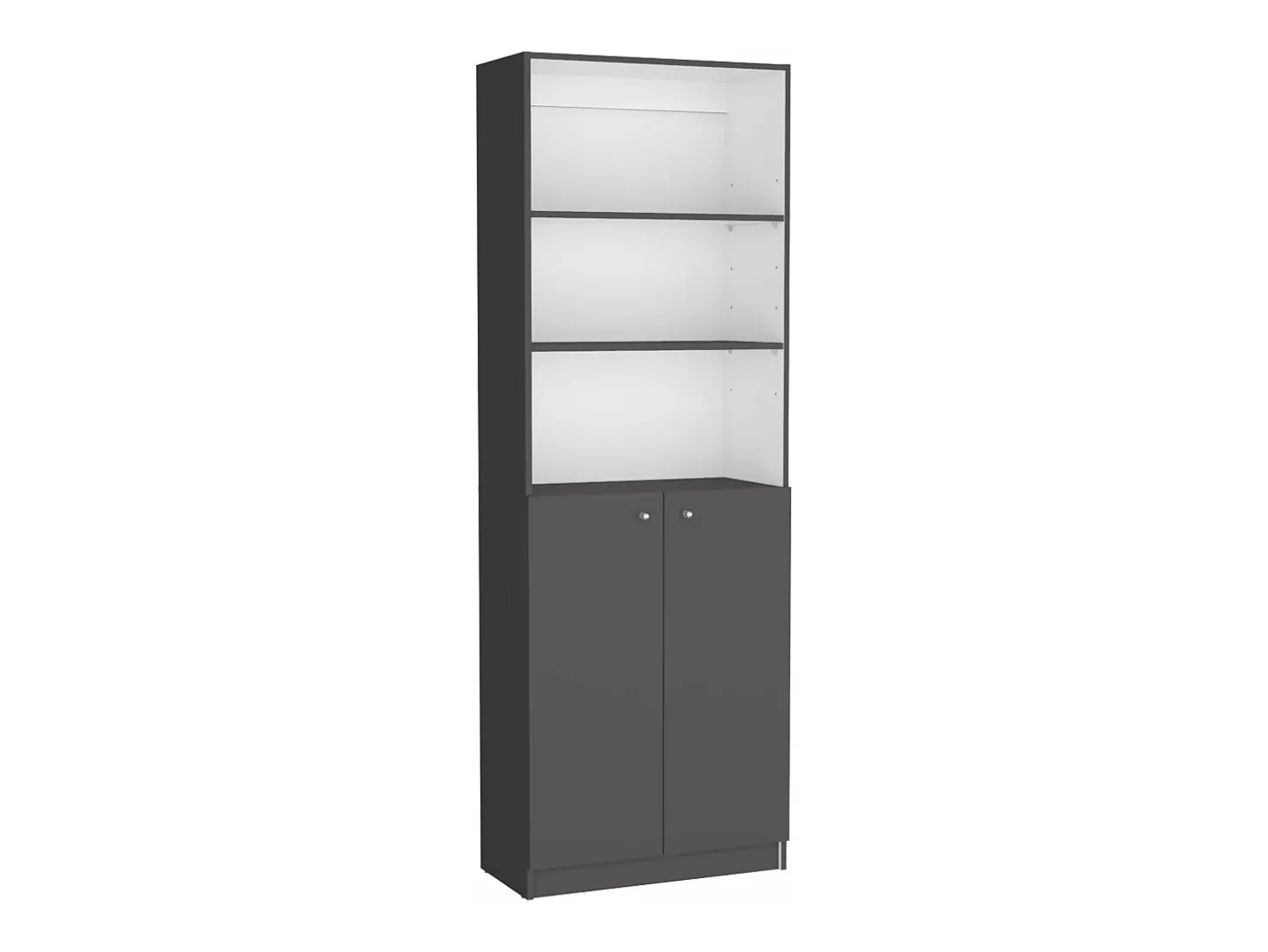 Conjunto de estante de escritório em melamina de 3 peças com prateleiras e 2 portas, 180.6 cm X 188.4 cm X 29.9 cm, Multicolor
