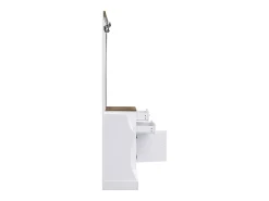 Conjunto de guarda-roupa com espelho - 110,5 x 38 x 191 cm - com 2 gavetas + 1 porta - aglomerado - branco
