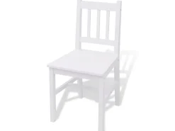 Conjunto de jantar 3 pcs madeira de pinho branco