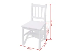 Conjunto de jantar 3 pcs madeira de pinho branco