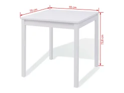 Conjunto de jantar 3 pcs madeira de pinho branco