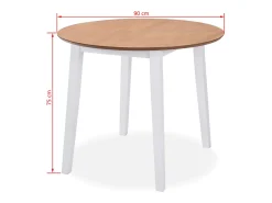 Conjunto de jantar 3 pcs MDF e seringueira branco