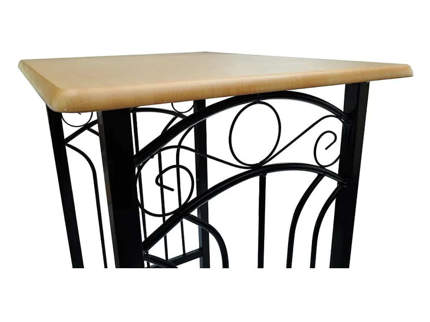 Conjunto de jantar com mesa madeira bronze e aço preto