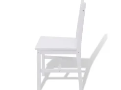 Conjunto de jantar de 5 peças em pinho branco