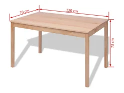 Conjunto de jantar de 7 pçs em pinho