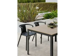 Conjunto de jantar de jardim em alumínio de 4 lugares
