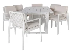 Conjunto de jantar de jardim ONIX 7 peças Branco