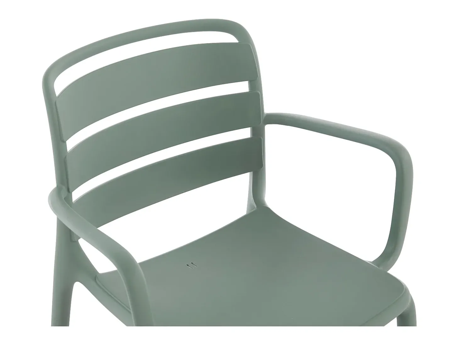 Conjunto de jantar de jardim em polipropileno - uma mesa C.90 cm e 4 cadeiras empilháveis - Verde cáqui - MOAH de MYLIA