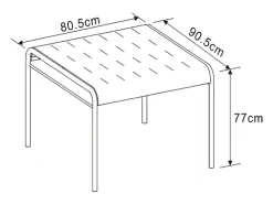 Conjunto de jantar de jardim em polipropileno - uma mesa C.90 cm e 4 cadeiras empilháveis - Verde cáqui - MOAH de MYLIA