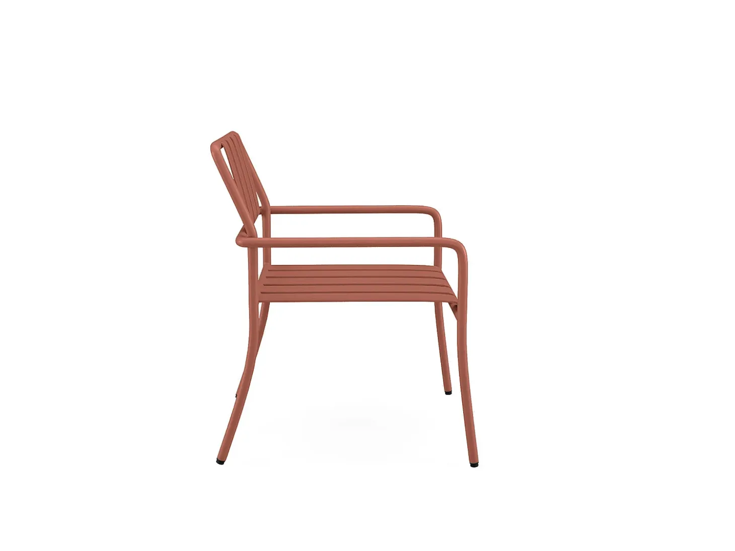 Conjunto de jantar de jardim metal: mesa C160 cm e 6 cadeirões terracota - BIRMOS