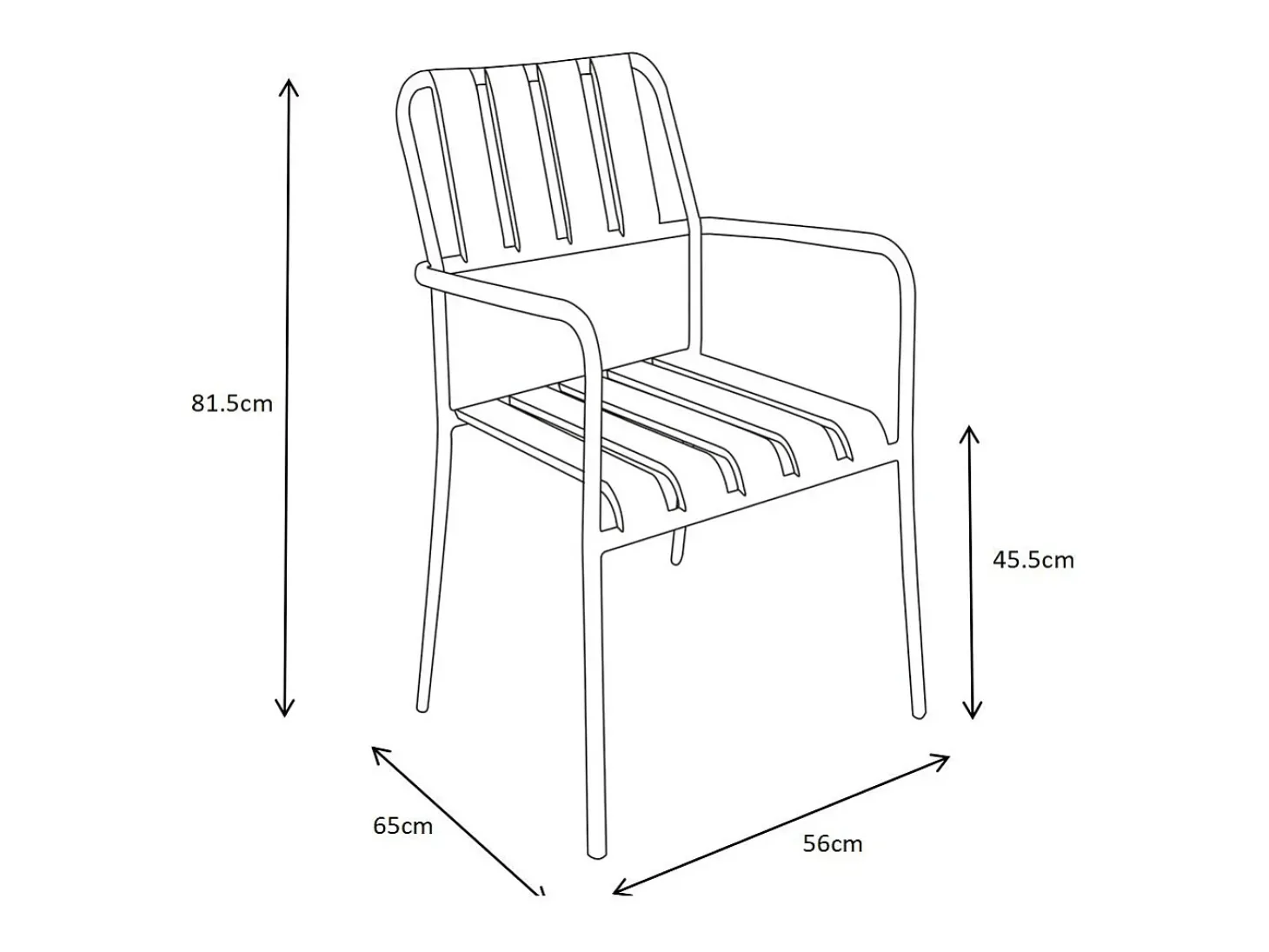 Conjunto de jantar de jardim metal: mesa C160 cm e 6 cadeirões terracota - BIRMOS