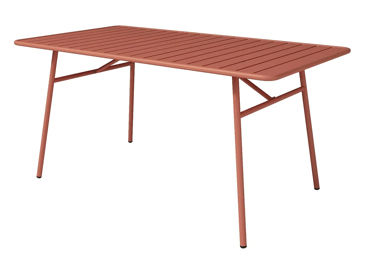 Conjunto de jantar de jardim metal: mesa C160 cm e 6 cadeirões terracota - BIRMOS